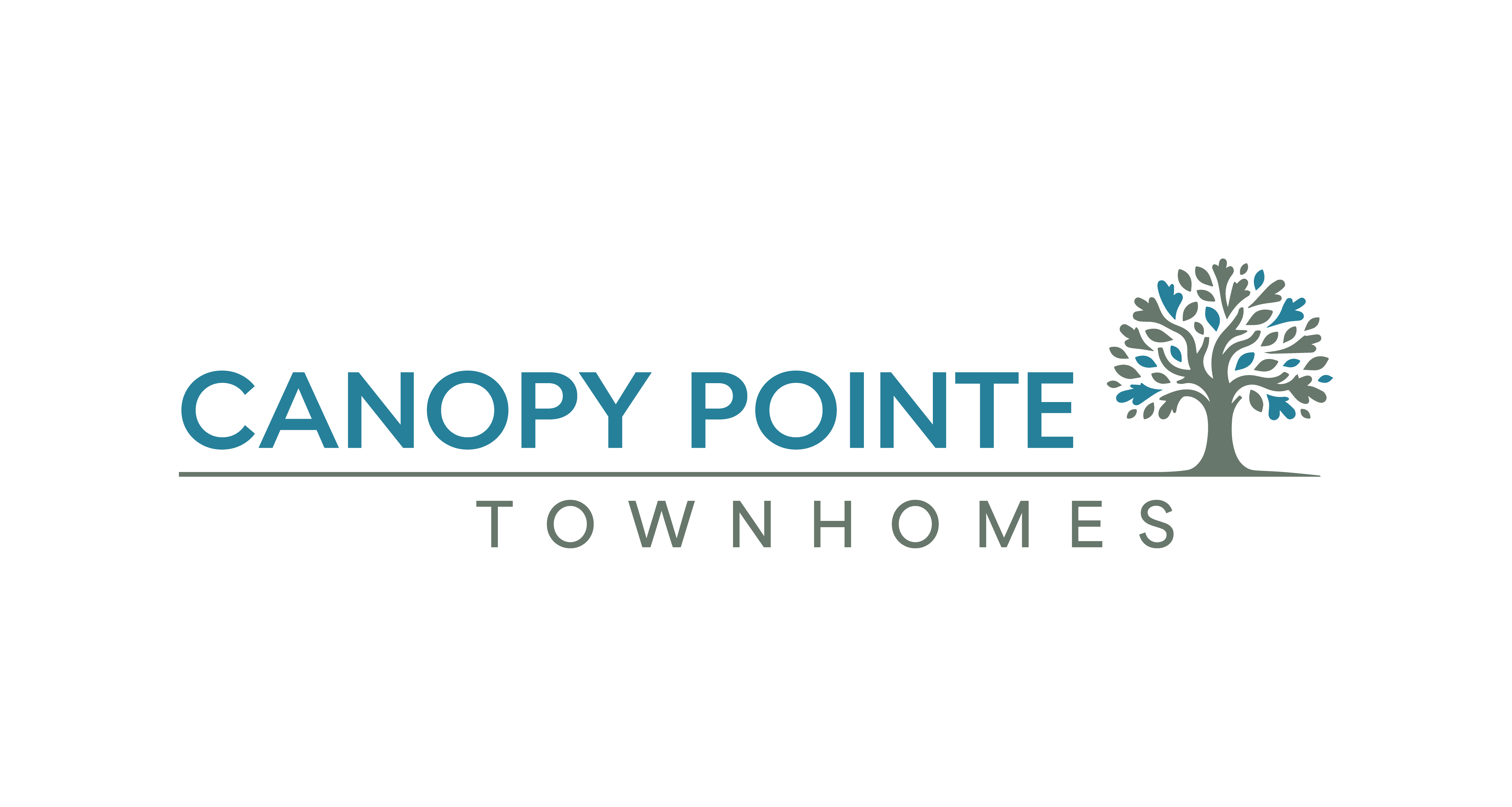 A logo with the text "CANOPY POINTE TOWNHOMES" and a tree graphic.
